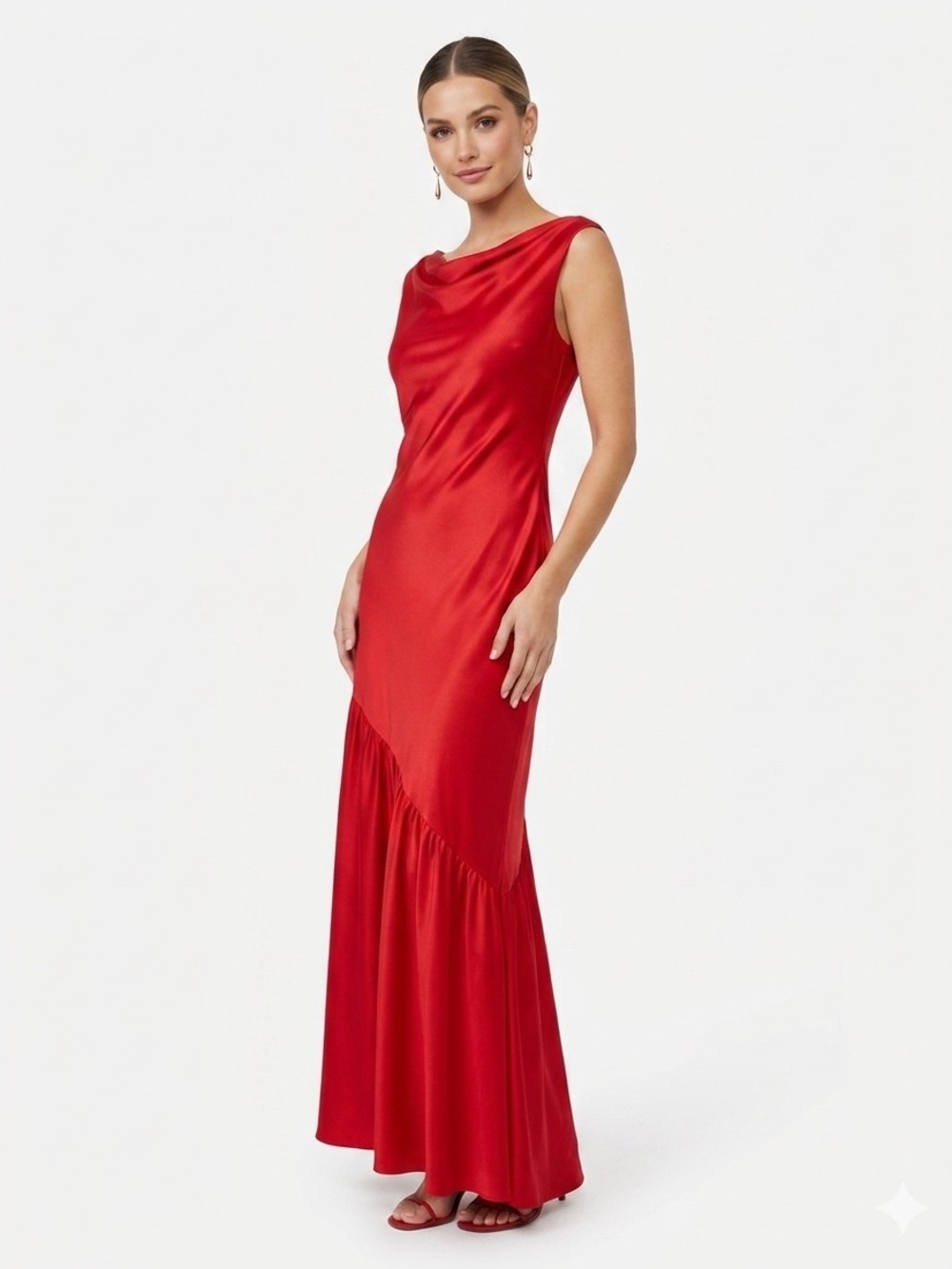 Elegant Red Sleeveless Maxi Dress